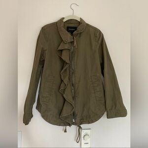 Banana Republic Factory Green Ruffle Utility Jacket Women’s Size XS
